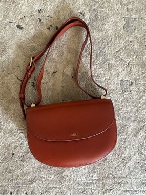 A.P.C. Rust Leather Saddle Bag